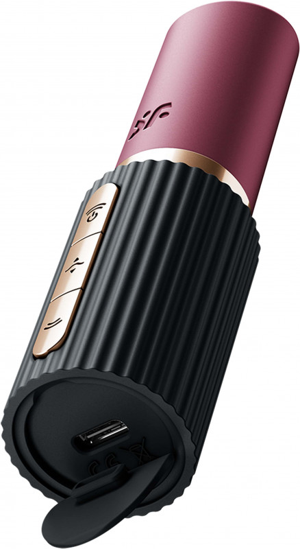 Воздушно-волновой стимулятор Deep Kiss black в виде помады 4083247