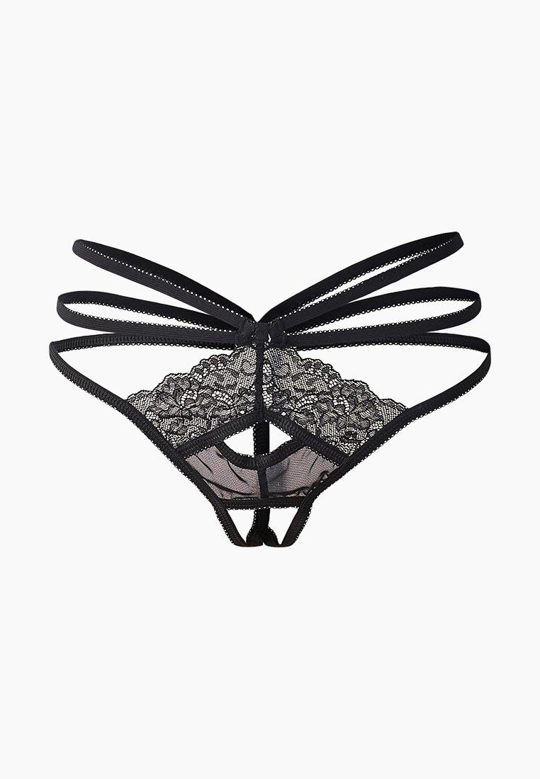 Экстравагантные черные трусики с доступом и переплетением лент сзади (Easy to love)